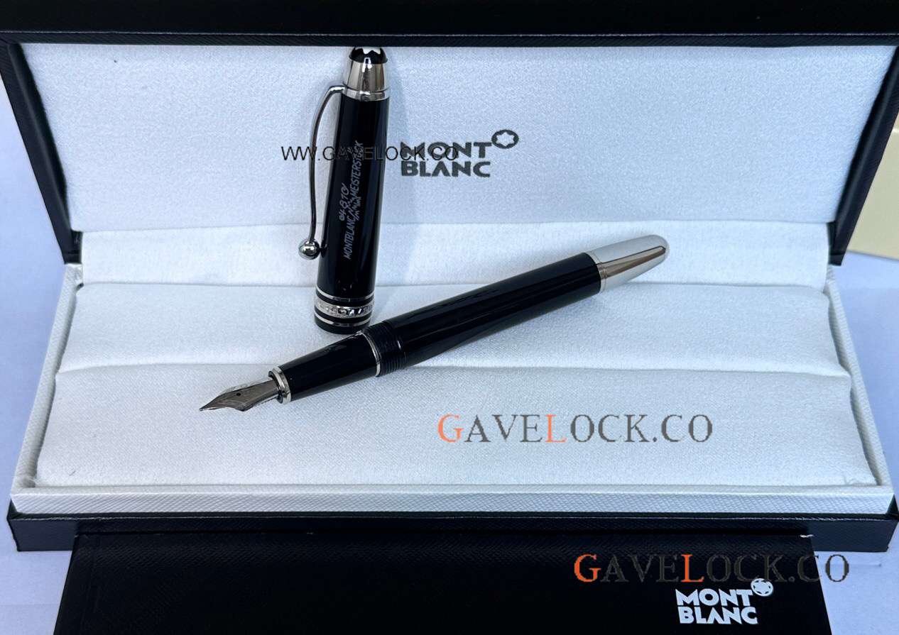 AAA Mont Blanc 100th Meisterstuck Mid-size Fountain So Black Resin